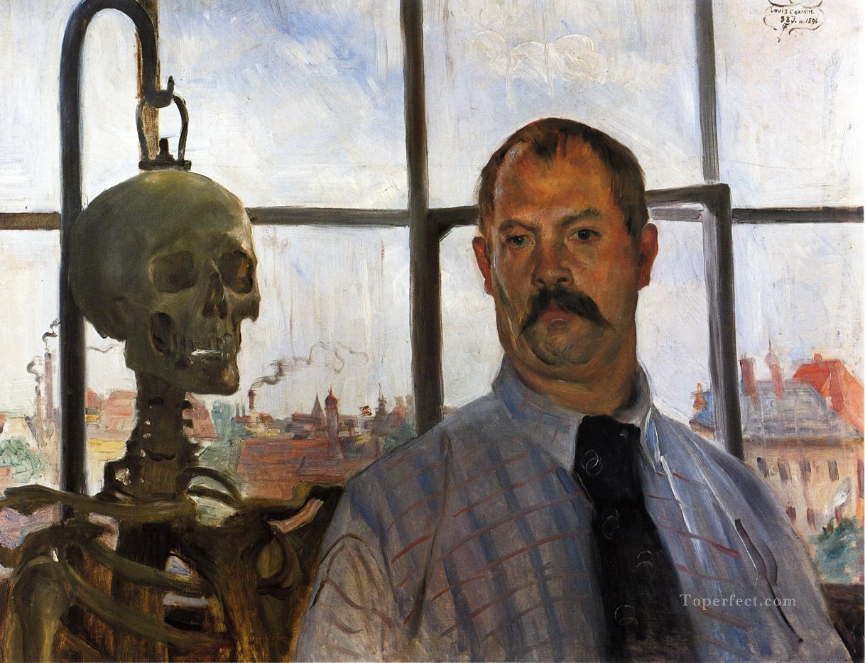 Self Portrait with Skeleton Lovis Corinth Oil Paintings